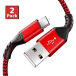 USB Type C Cable 3A Fast Charging [2-Pack 6.6ft], JSAUX USB-A to USB-C Charge Braided Cord