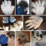 Upgrade Version] Pet Grooming Glove – Gentle Deshedding Brush Glove – Efficient Pet Hair Remover Mitt – Enhanced Five Finger Design – Perfect for Dog & Cat with Long & Short Fur – 1 Pair (Gray)